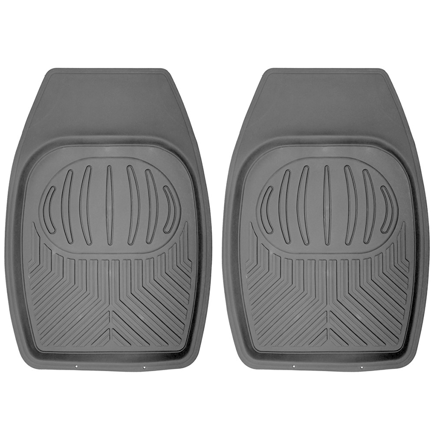 4PCS حصائر أرضية للسيارات مصنوعة من مطاط PVC ثقيل الوزن مقاومة لجميع الأحوال الجوية باللون الرمادي