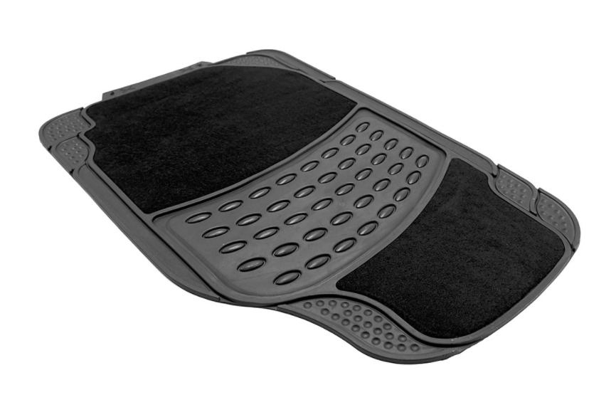 سجاد أرضية السيارات - جميع الأحوال الجوية، غير قابل للانزلاق، مطاط عديم الرائحة - ملائم عالميًا الأفضل للسيارة، SUV، الشاحنة، الفان، ثقيل الوزن