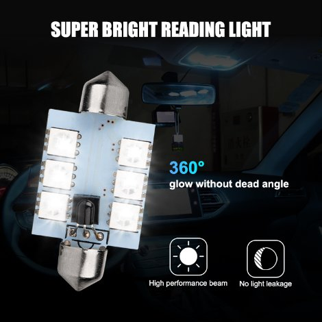 بكر 12V 5050 6SMD ضوء LED RGB للسيارة ضوء داخلي زهرة للسيارة مصباح قبة عالي الأداء ملحقات داخلية للسيارة