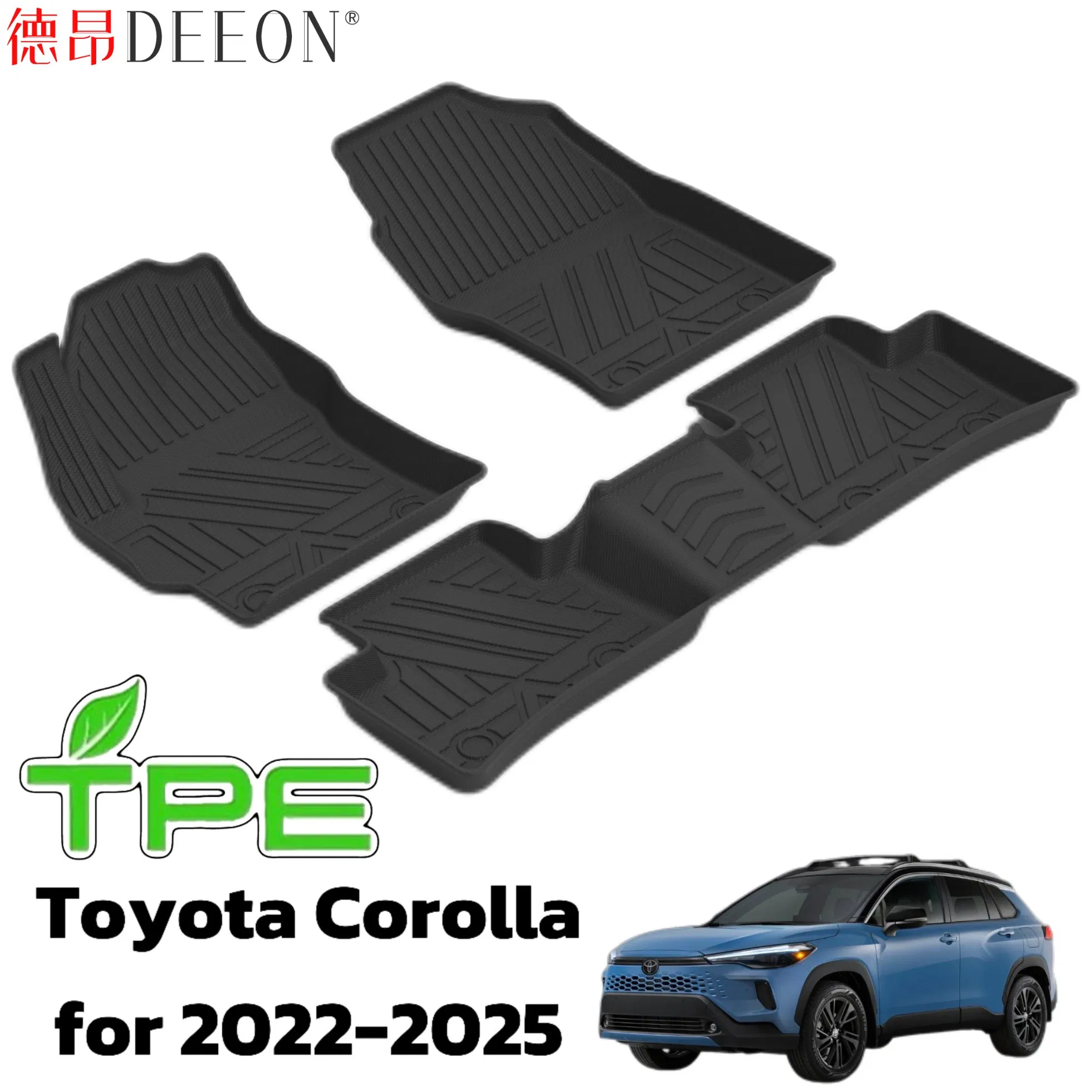 سجادة أرضية مخصصة من TPE ملحقات سيارة سجادة قدم سجادة صندوق للسيارة تويوتا 3D غطاء أرضي