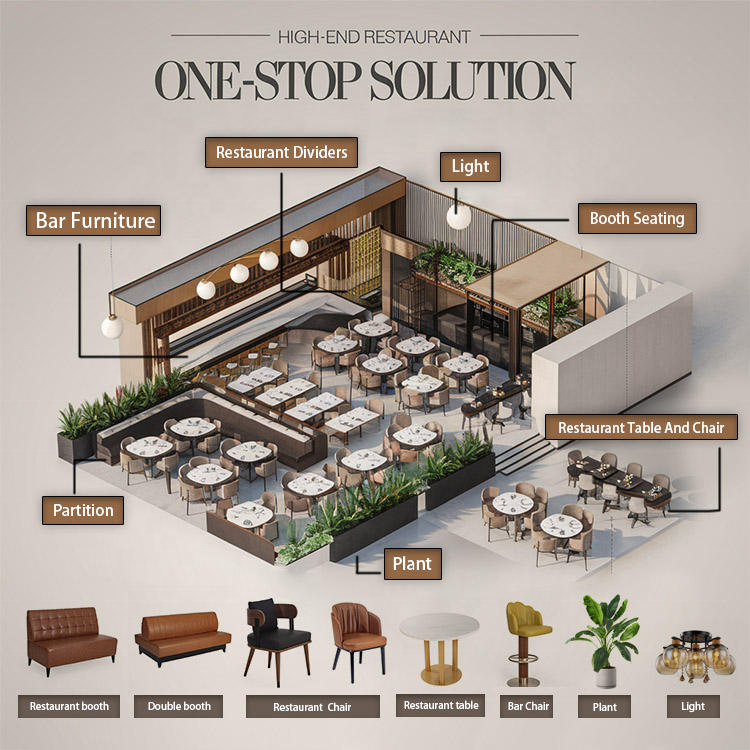 Nordic Design Commercial Catering Hotel Leisure Armchair Banquet Wooden Restaurant Furniture Bistro Bar Dining Table Chairs Set