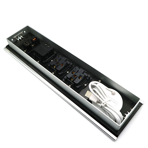Jiaxin Hidden Black Smart Power Socket Furniture Desktop Sliding With Wireless For Tabletop