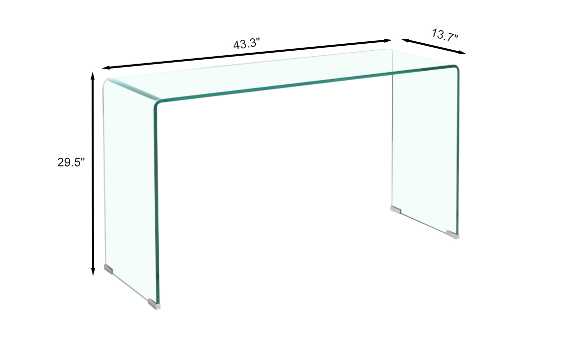 One in Stock Piece Drop Shipping Modern Clear Glass Console Table Luxury Hallway Elegan Tentryway Entrance Entry Living Room