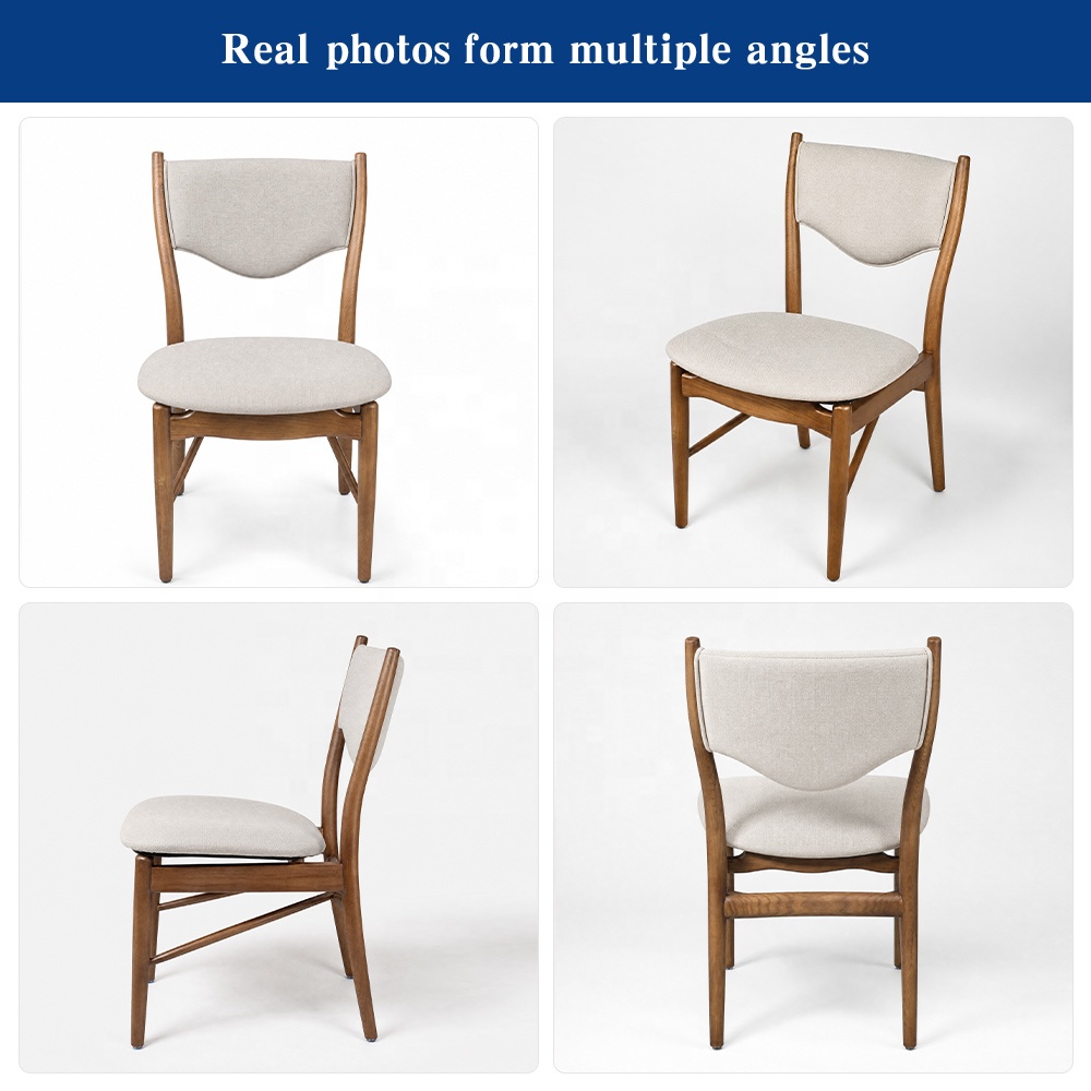Wabi Sabi Solid Ash Wood Restaurant Chair With Cut-out Back For Dining Room And Commercial Seating