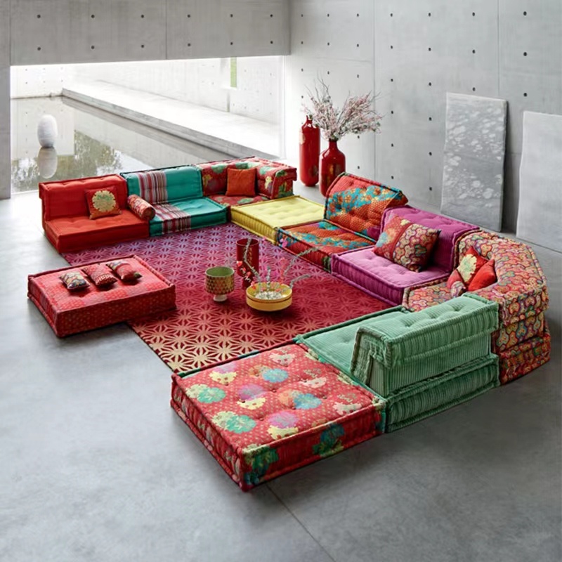 Modern Living Room Furniture Fabric Modular Adjustable Sofa Corduroy Customized Sectional Sofa