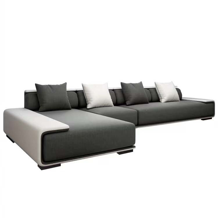 Modern Luxury L Shape Modular Sofa Set Living Room Fabric Velvet Lounge Sectional Linen Couch With Recline Chair