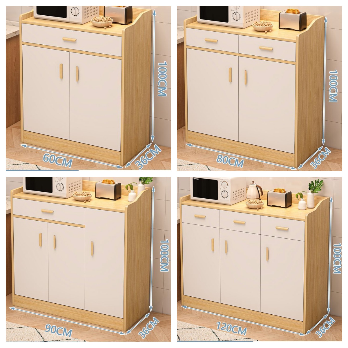 Modern Simple Solid Wood Movable High Quality Dining Room Sideboard Storage Cabinet and Locker for Home