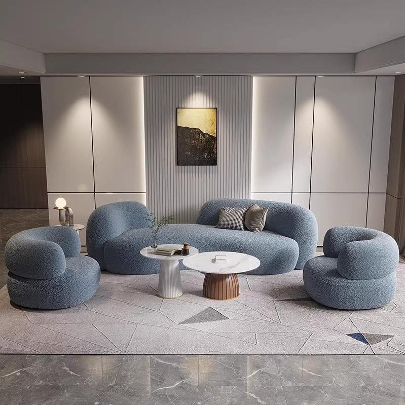 Modern Minimalist Living Room Set Sectional Sofa Curved Sofa Coffee Table Internet Celebrity Beauty Salon Clothing Mall