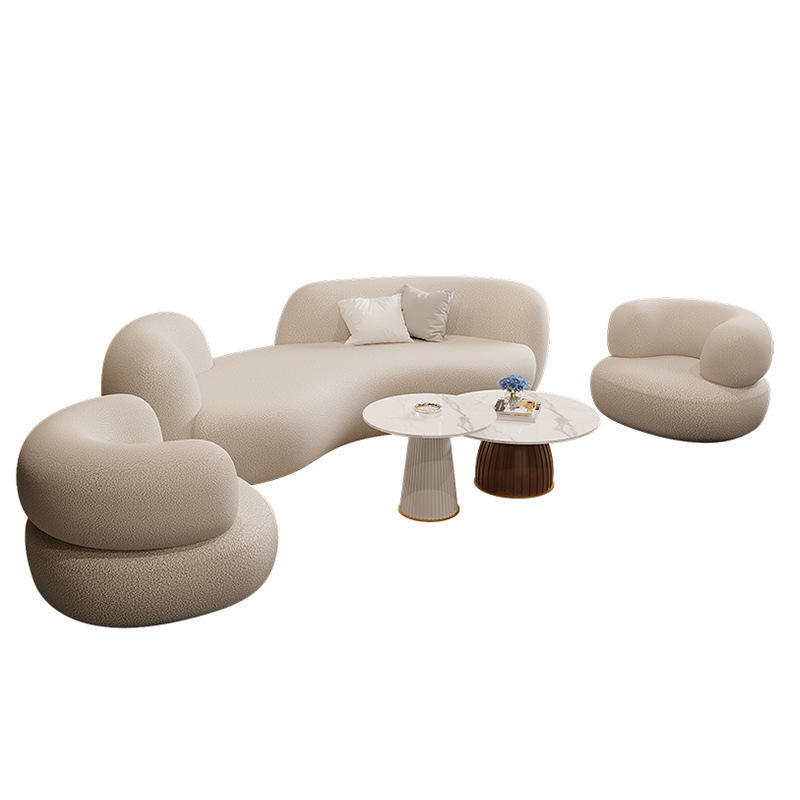 Modern Minimalist Living Room Set Sectional Sofa Curved Sofa Coffee Table Internet Celebrity Beauty Salon Clothing Mall