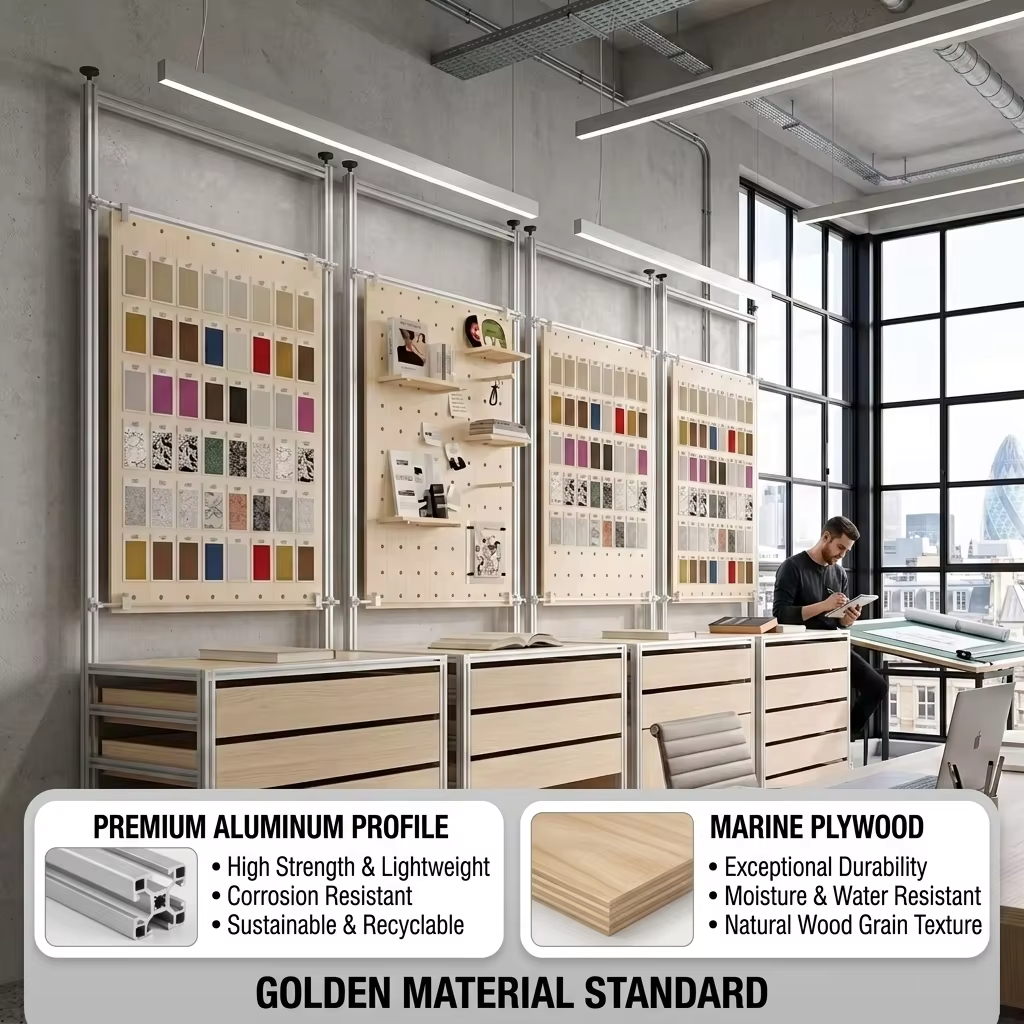 Modular Display Cabinet System Designer Sideboard Storage For Fashion Rack &amp; Business Display Aluminum Profile Fashion Rack
