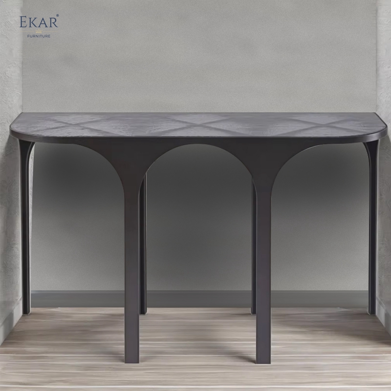 Zenith Contemporary Stainless Steel Console Table Sleek Accent for Entryways Villas Living Rooms Homes
