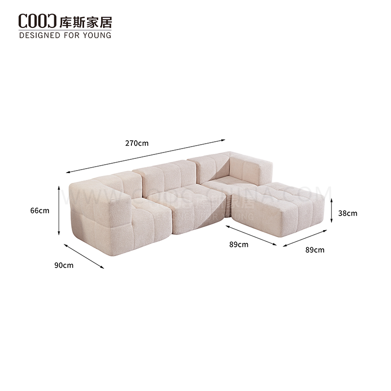 Modern Design Vacuum Packaging Compressed Foam Sectional Sofa Set Furniture Living Room Floor Seating Sofa with Ottoman