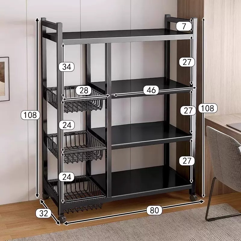 Household Floor Standing Multi Story Dining Sideboard Multi Functional Cabinet Storage Rack for Fruits Vegetables