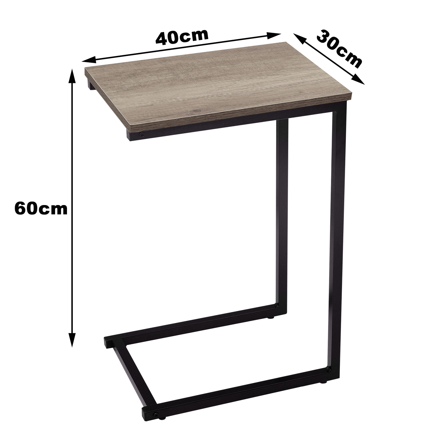 Multifunctional Industrial Iron Bedside Table C-Shaped Side Table For Lounge Area Furniture Modern Minimalist Sofa