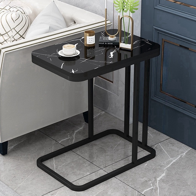 Modern Metal Freestanding Cubby Shelf Side Table for Living Room Versatile Coffee Table and Sofa Side Table with Storage Shelf