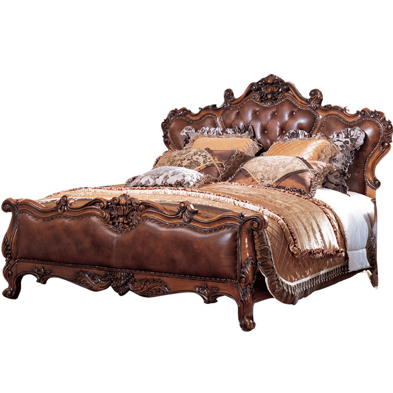 Bedroom Beds | Wooden Beds | King-Size Double Beds | Luxury Beds | American Style Vintage Carved Solid Wood Customizable Beds
