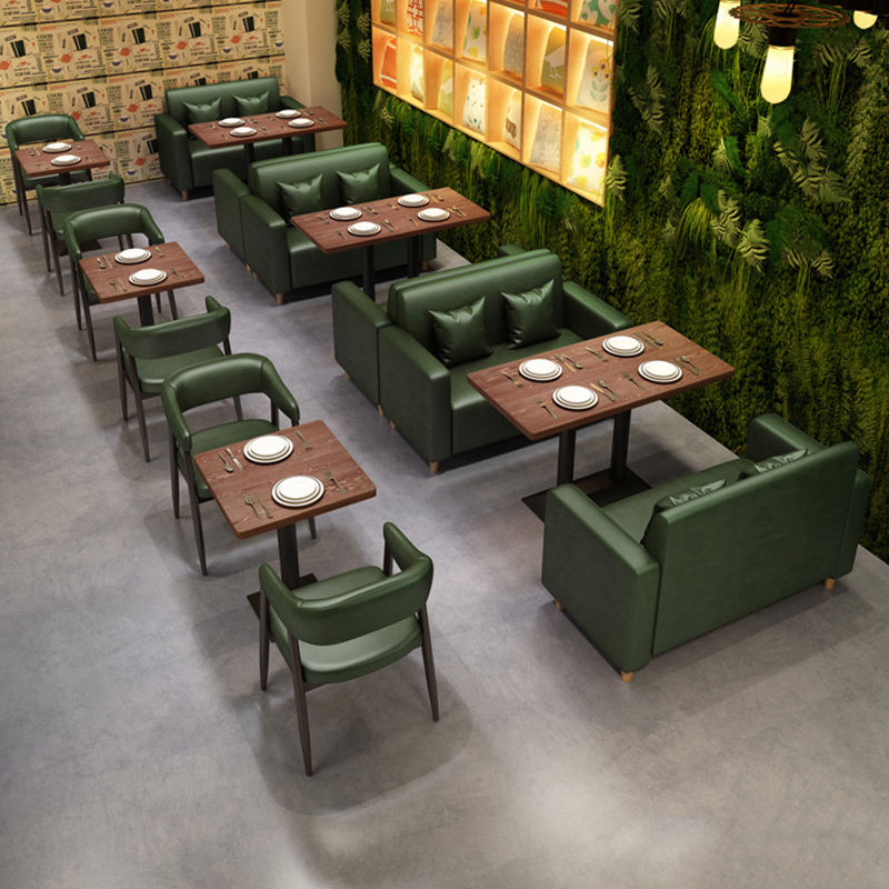 Hot Sell Vintage Restaurant Tables And Chairs Retro Commercial Restaurant Furniture Booth Sofa Seating Dining Chair And Tables