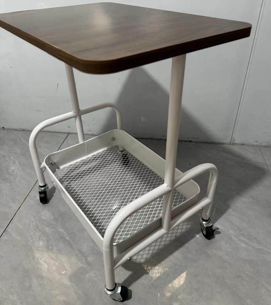 Modern Metal Coffee Table with Detachable Side Table and Storage Rack for Living Room or Bedroom