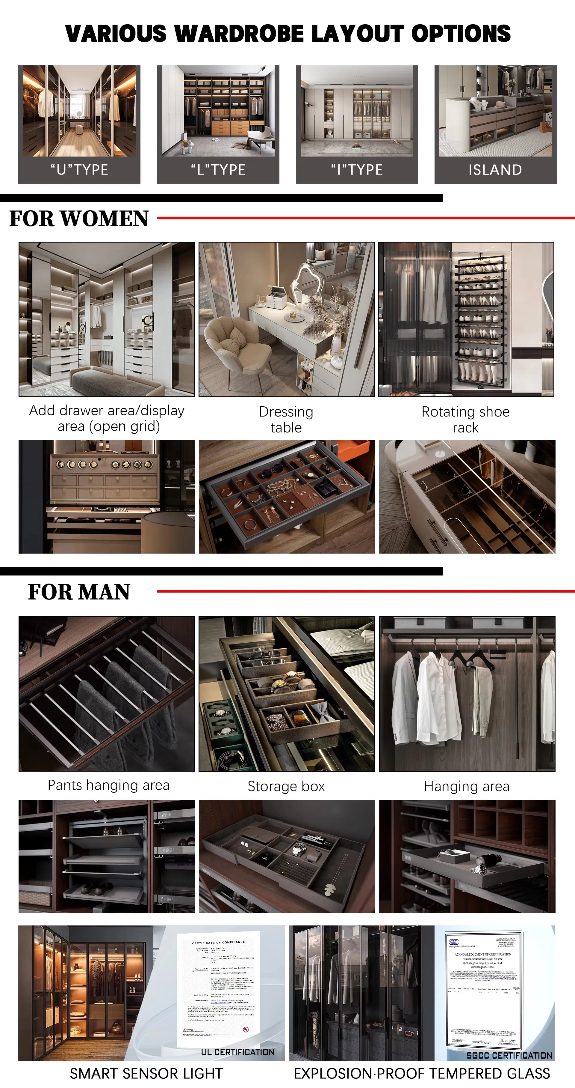 Wardrobe Interior Storage Layout Details