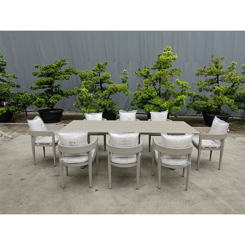 Waterproof High-End Custom Aluminum Outdoor Table Set for Dining Patio
