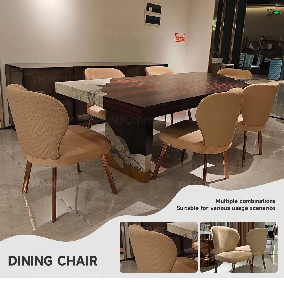 Dining Room Modern Furniture Round Wooden Lacquer Dining Table Set with Rotating Turntable