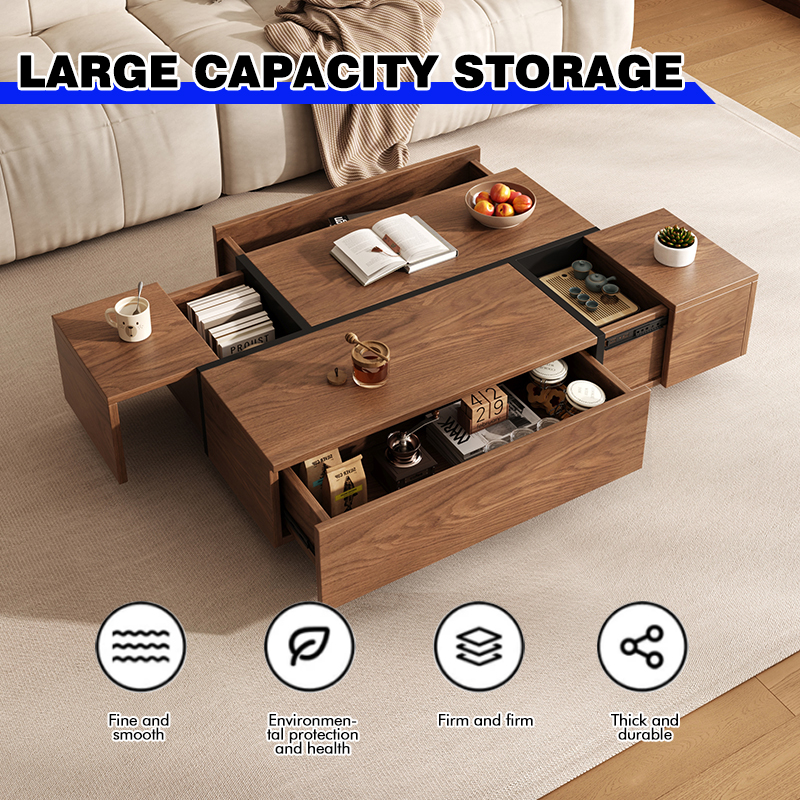 Minimalist Rectangular Storage Coffee Table Modern Simple Small Apartment Living Room Telescopic Storage Center Table 3117