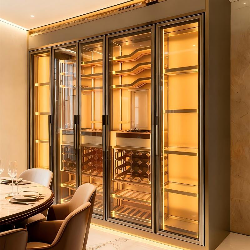 Wine Cabinet Dining Room Living Stainless Steel Liquor Cabinet For Home Wine Cabinet