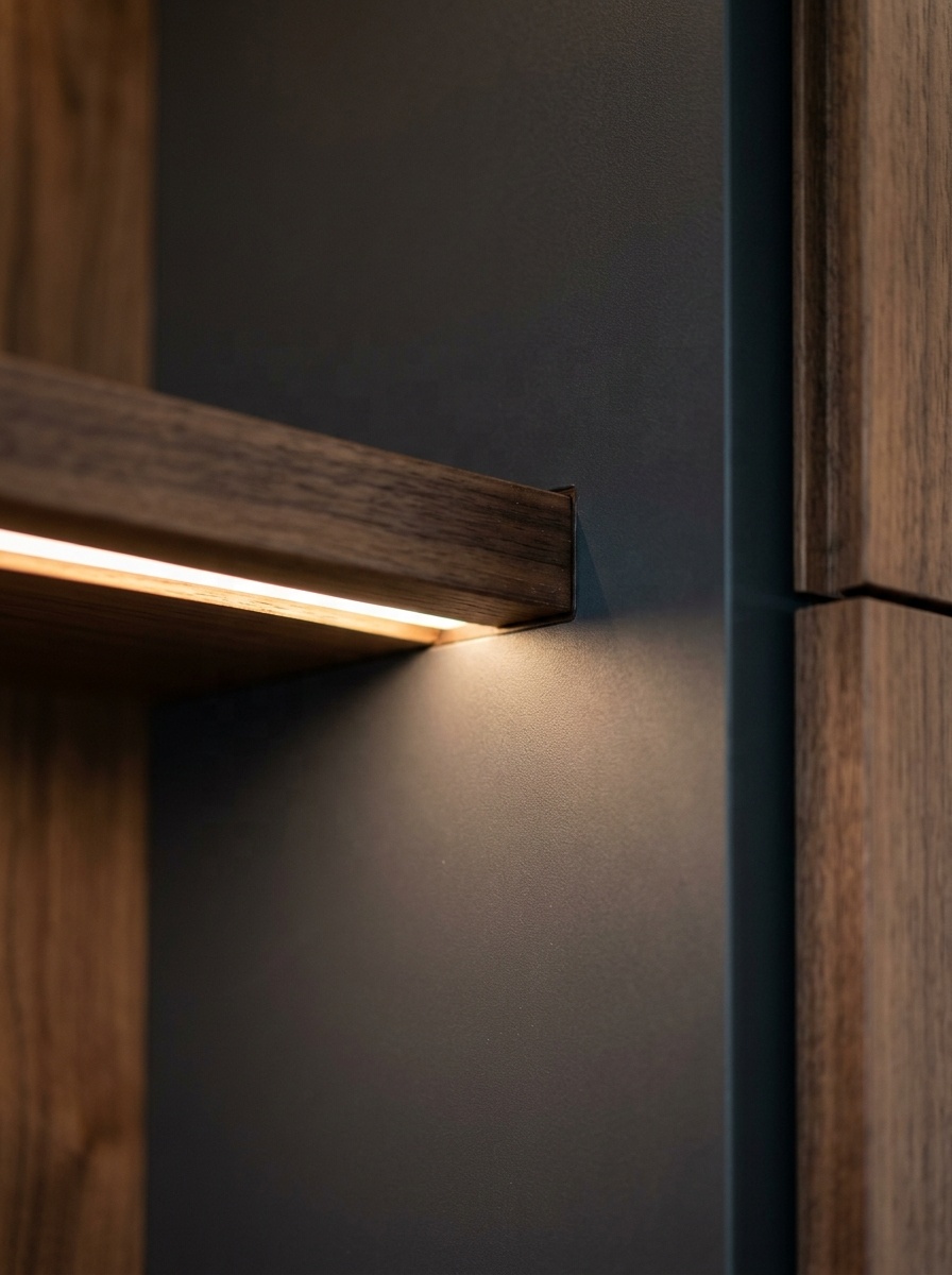 Luxury Floating TV Stand - Walnut Wood Finish With Integrated LED &amp; Modular Minimalist Style