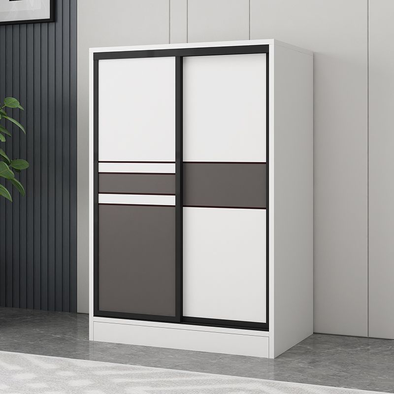 Wardrobe for Home Bedroom Sliding Door Modern Minimalist Artificial Board Storage Cabinet Large Closet for Rental Home Furniture