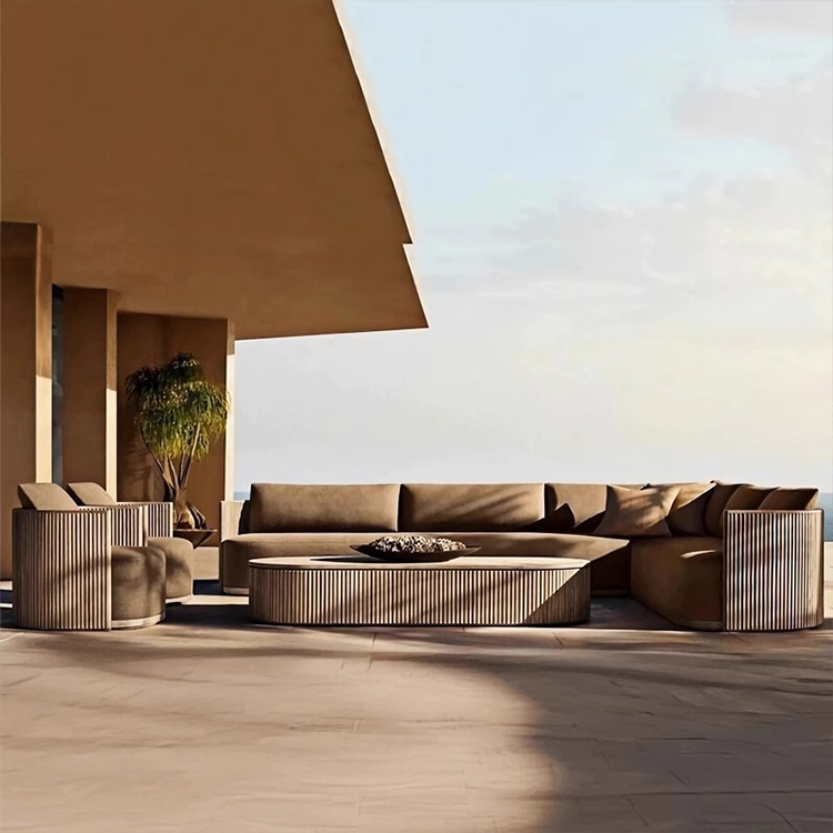 Northern Europe Outdoor Furniture Garden Sofa Anti-Corrosion Weather Resistance Teak Sofa