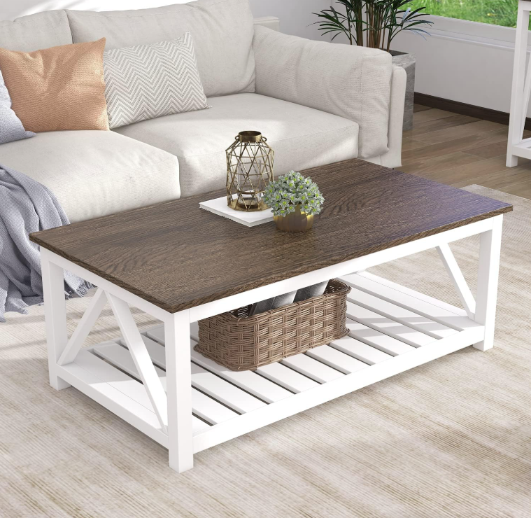 Simple and Modern Living Room Furniture Storage-efficient Easy to Assemble Sturdy Metal Frame Coffee Table Factory Direct Sales.