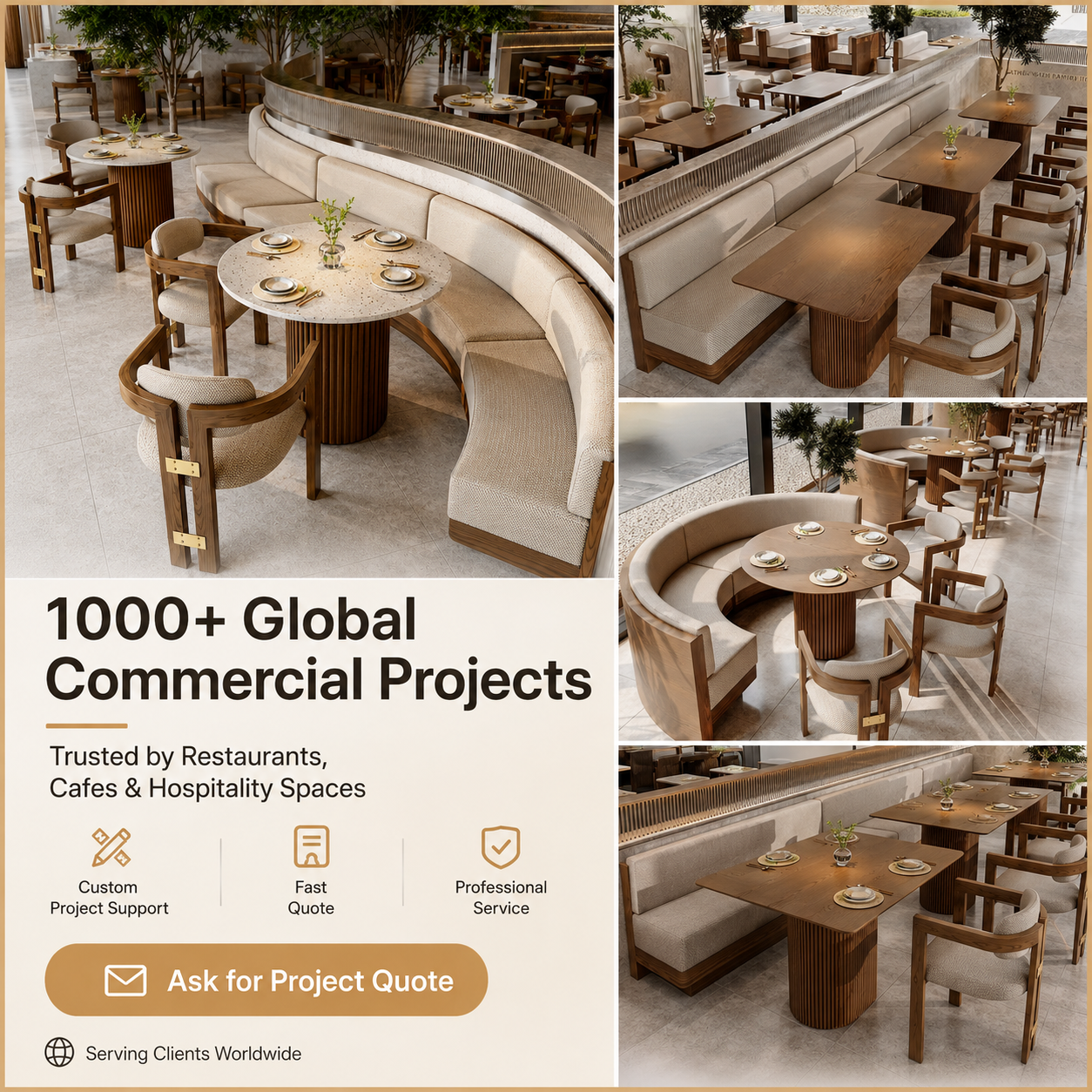 Nordic Cafe Furniture Solid Wood Durable Rattan Dining Table Set Fast Food Chair Western Banquette Restaurant Booth Seating Sofa