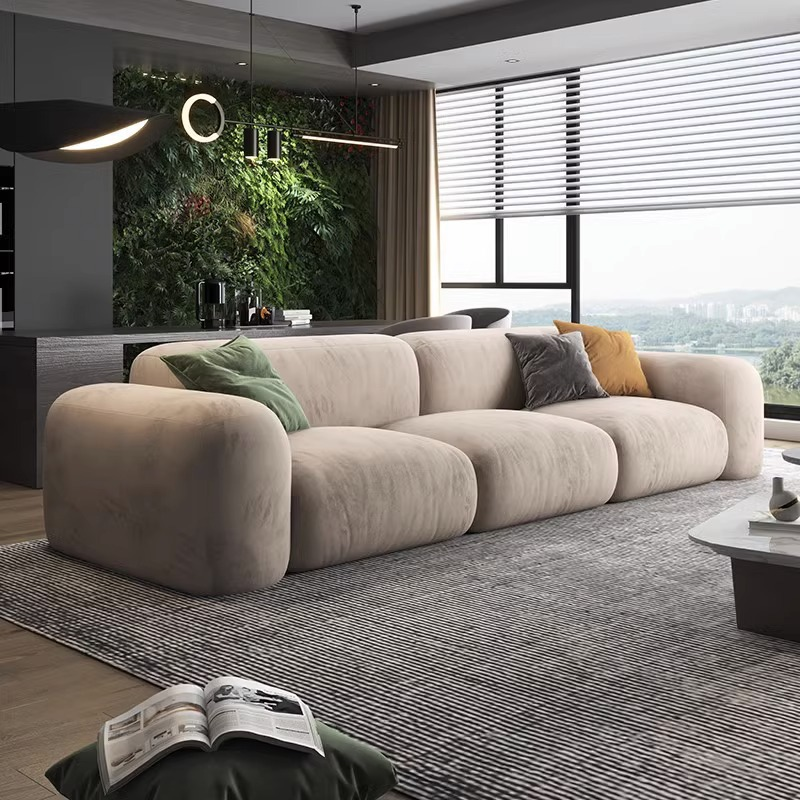ATUNUS Nordic Luxury L Shape Living Room Sofa Furniture Floor Velvet 3 Seater Modular Sectional Sofa Couch Set