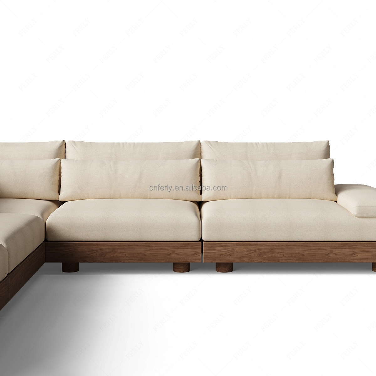 FERLY High Quality Modern American Home Deep Low Combination L-Shaped Storage Living Room Furniture Set Sofa