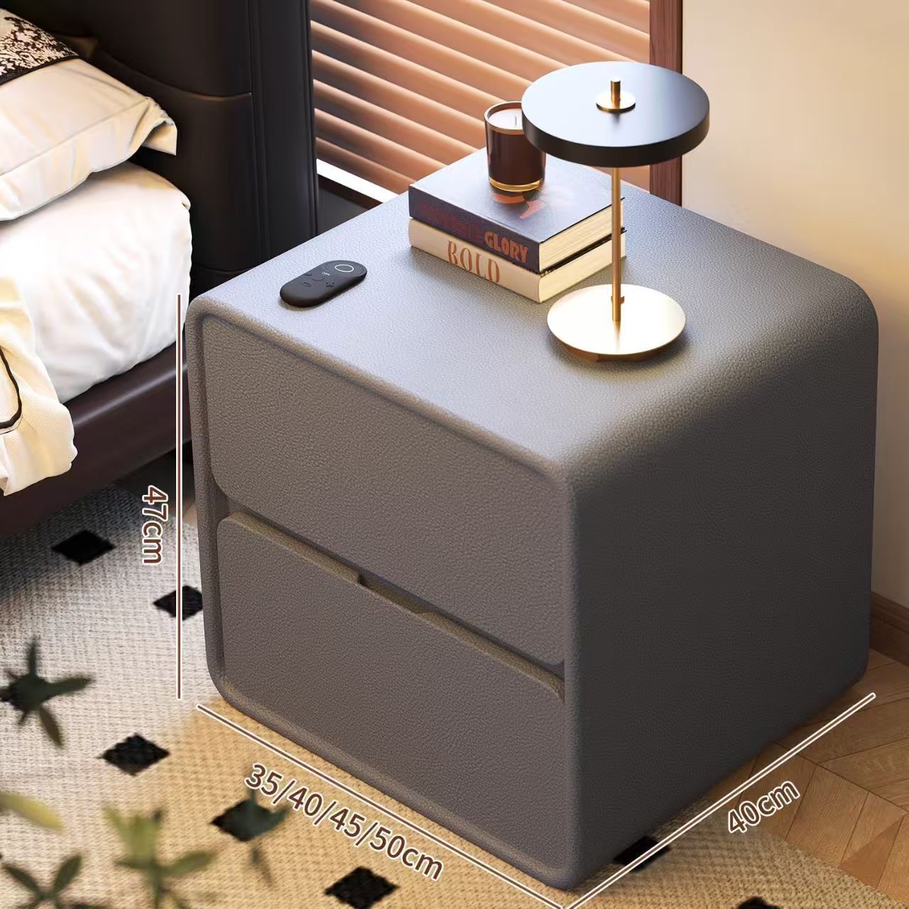 New Solid Wood Modern Minimalist Nightstand with Storage for Bedroom Furniture Small Bedroom Home Retro Style