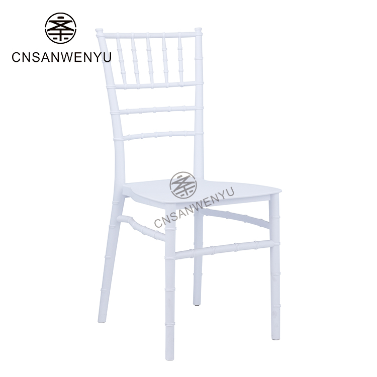 Wholesale High Quality Durable Stackable PP Plastic White Banquet Hotel Tifanny Chiavari Wedding Chair Dining Chairs for Events