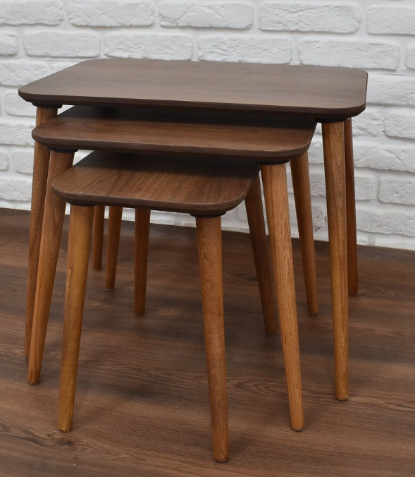 Stylish Wooden Nested Coffee Tables with Storage for Home and Office Living Room Furniture Set