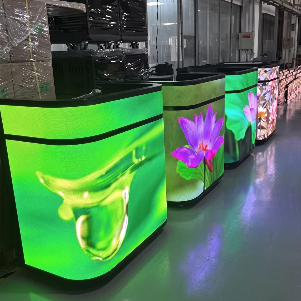 P2.5 Customized Size LED Booths For Digital Signage DJ Console And Front Desk Screen With Indoor LED Dj Table