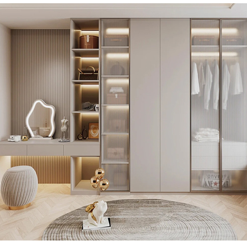 Modern White Wooden Wardrobe From China Factory Customizable for Home Hotel Bedroom Living Room Bathroom Furniture