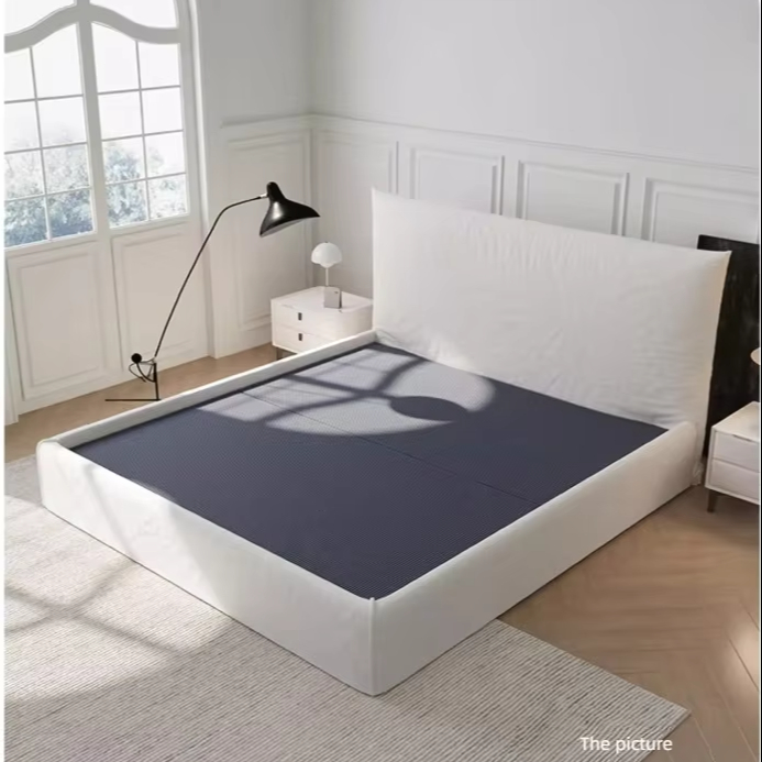 Modern Style Ice Cream Linen Nordic Fabric Double Bed Frame King or Queen Size Removable Washable Upholstered Bedroom Bed
