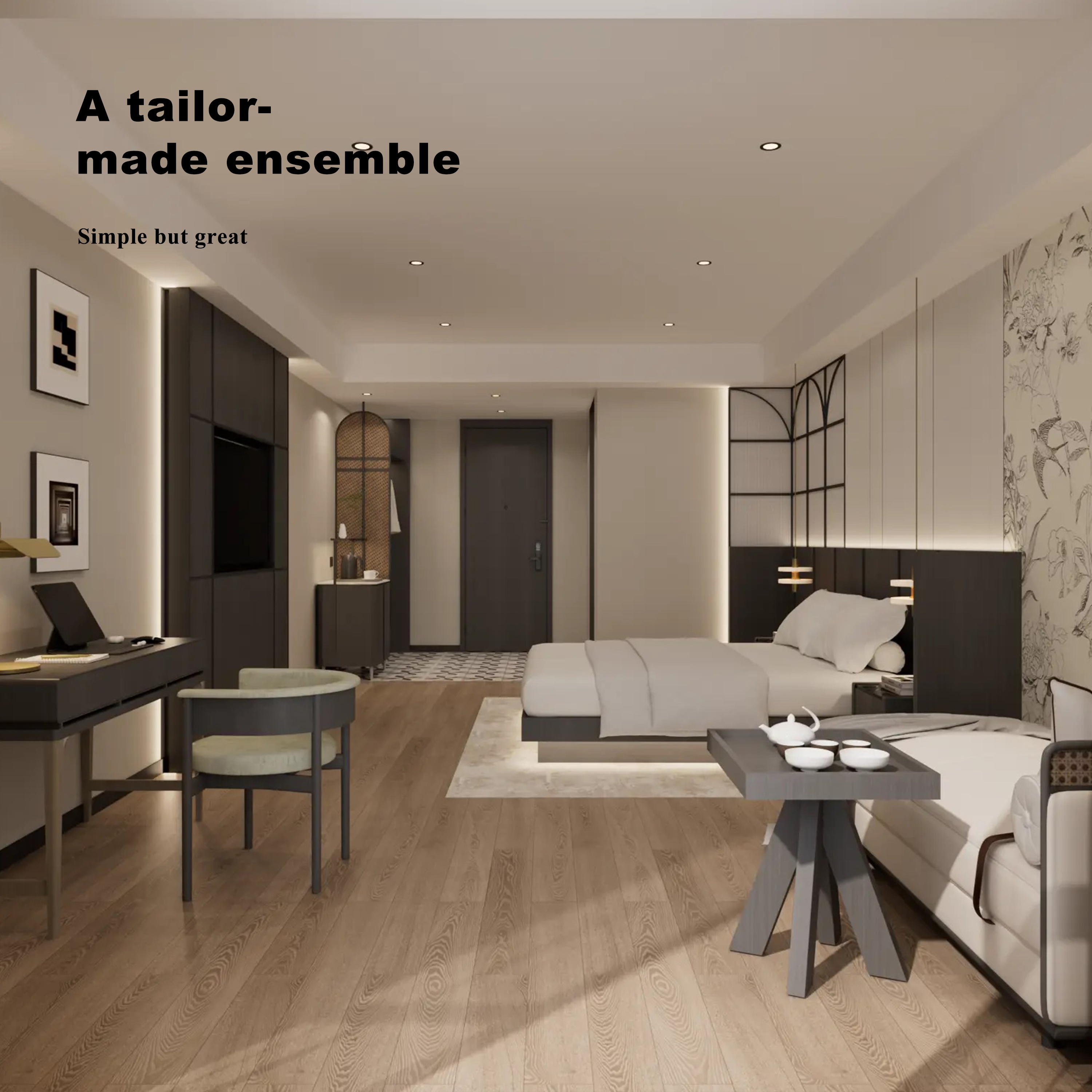 Factory Wholesale Nice Price Modern Commercial Style Hotel Project Furniture For Hotel Bed Room