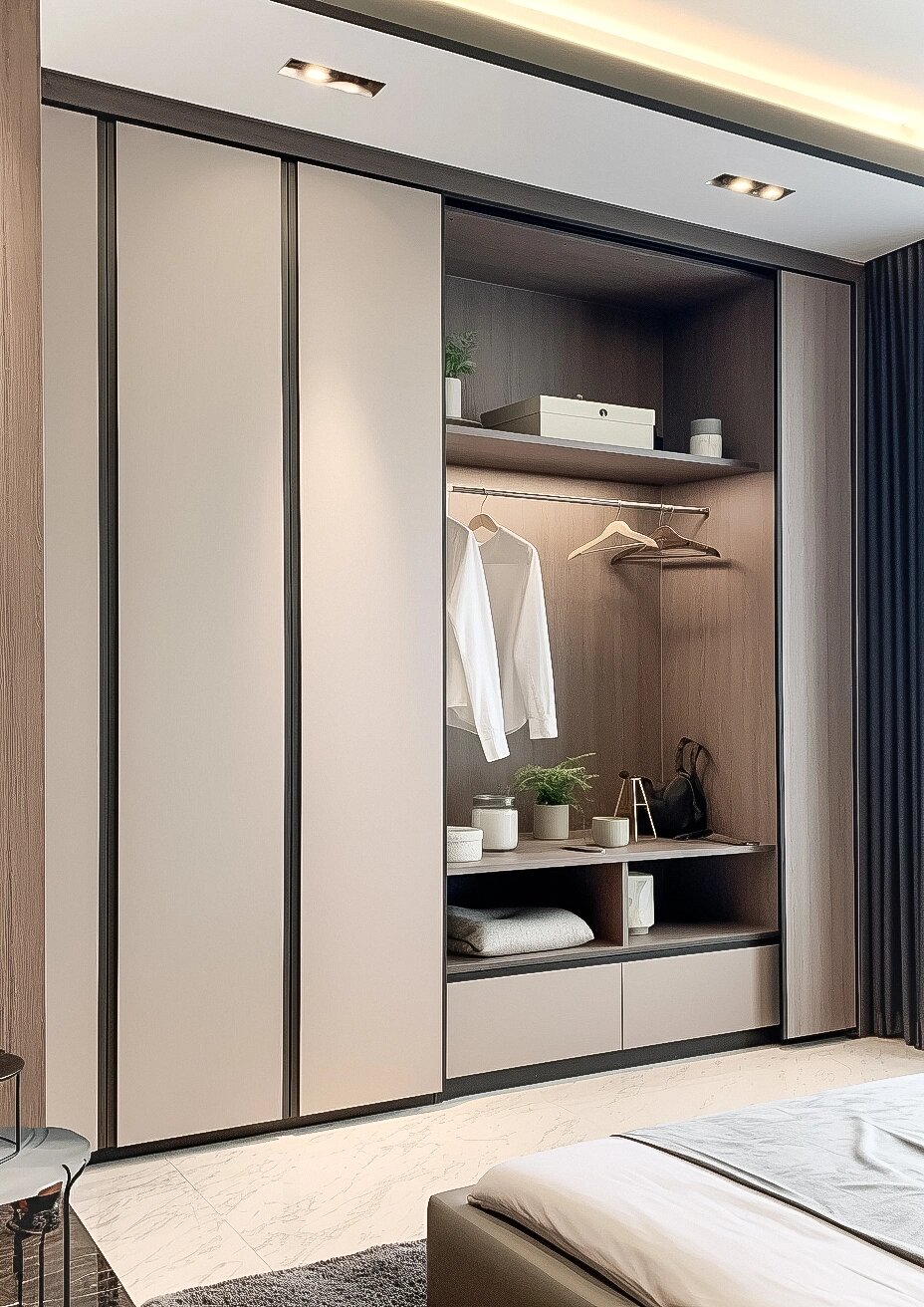 Luxury Modern Space-Saving Eco-Friendly Durable Adjustable Shelves Built-In Wardrobe for Home Bedroom Living Room Furniture