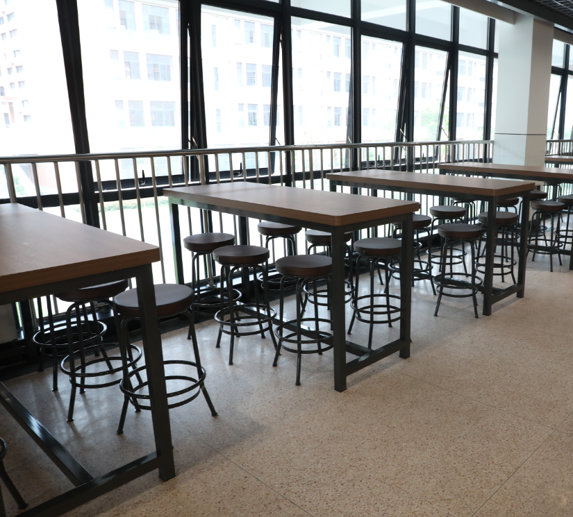 Long High Top Steel Bar Table Stool-Modern Design Eco-Friendly &amp; Durable Commercial Use Kitchen Set