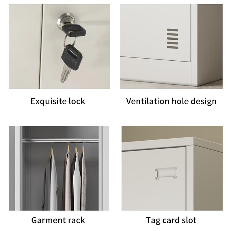 Single Door Metal Wardrobe with Lock for Personal Belongings Storage in Gyms