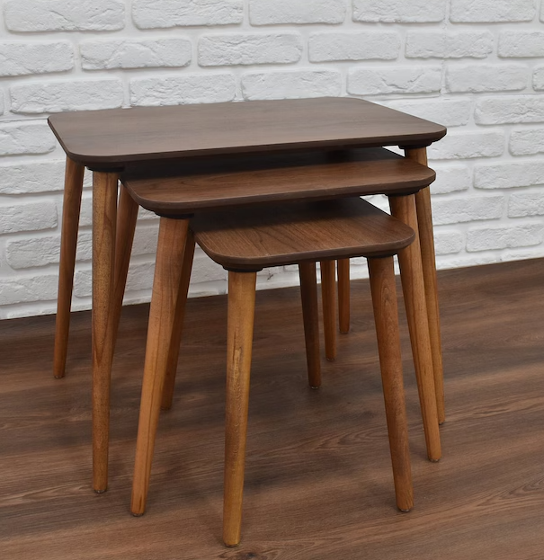 Stylish Wooden Nested Coffee Tables with Storage for Home and Office Living Room Furniture Set