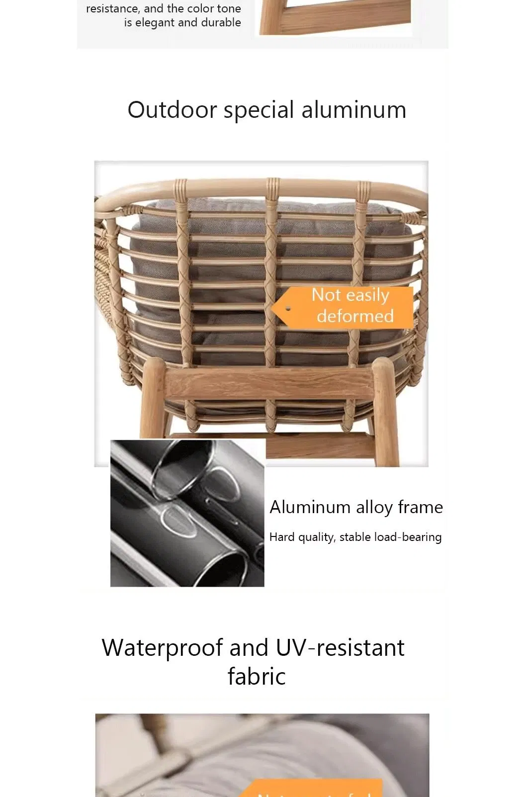 Modern Rattan Furniture Leisure Living Room Sofa Garden Wicker Sofa Chair Set Outdoor Furniture