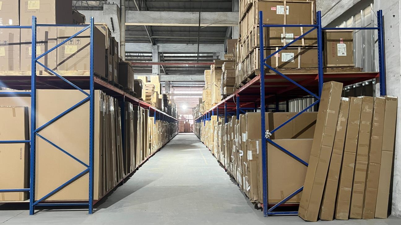 Organized furniture warehousing and logistics at Ambrose Home distribution center