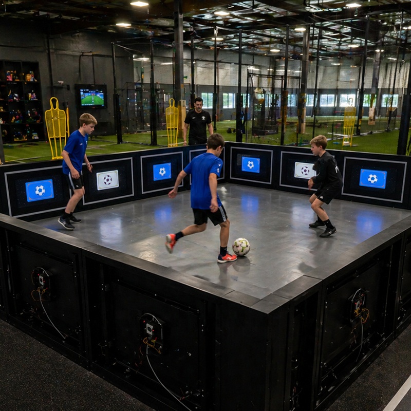 LED Interactive Football Game Wall Smart Sensor Indoor Soccer Training Game For Mall Amusement &amp; Youth Training