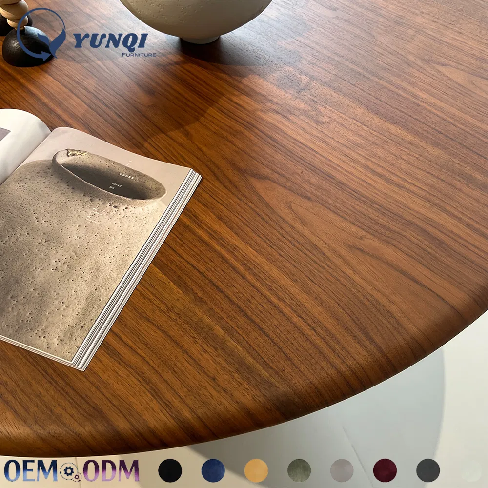 Modern Natural Restaurant Furniture Round Oak Solid Wood Modern Dining Table