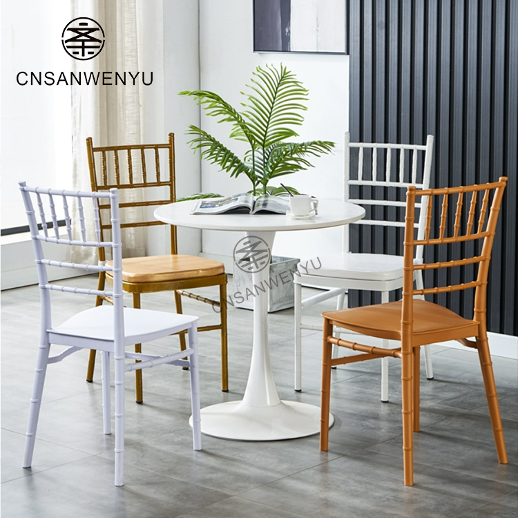 Wholesale High Quality Durable Stackable PP Plastic White Banquet Hotel Tifanny Chiavari Wedding Chair Dining Chairs for Events